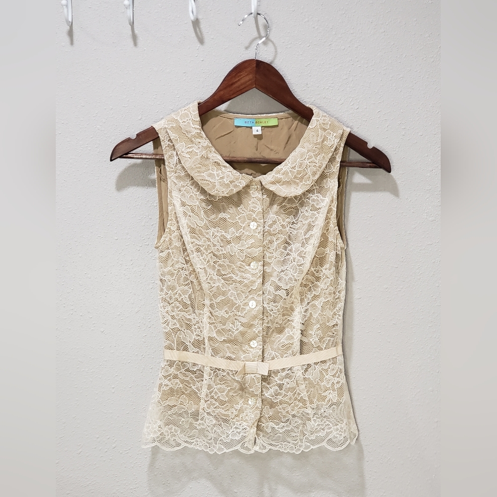 Beth Bowley lace vest blouse